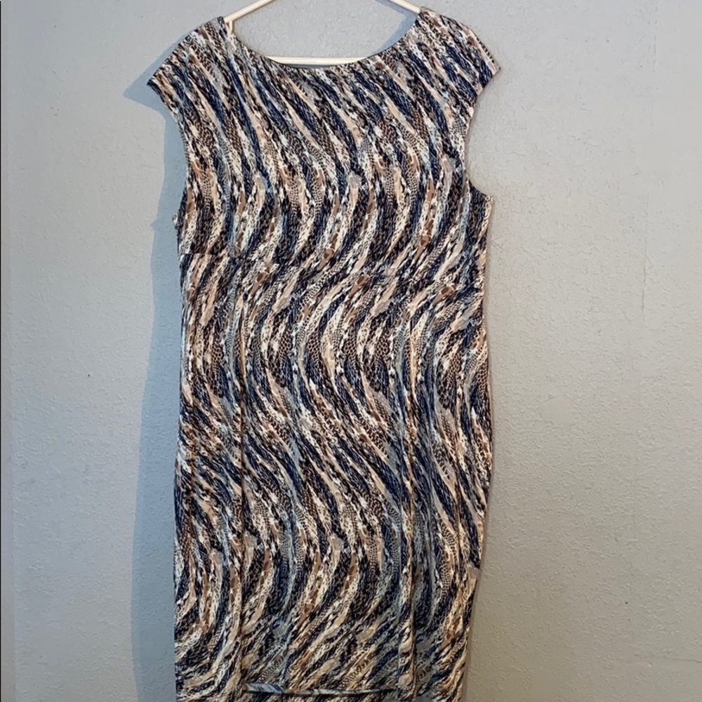 Brown Black Dressbarn Size 20 Midi Dress - Picture 5 of 5